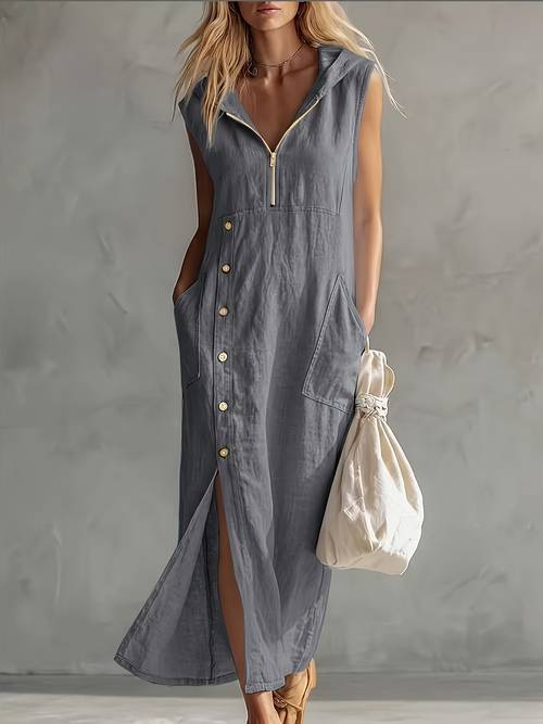 womens summer casual comfortable hooded loose dress elegant