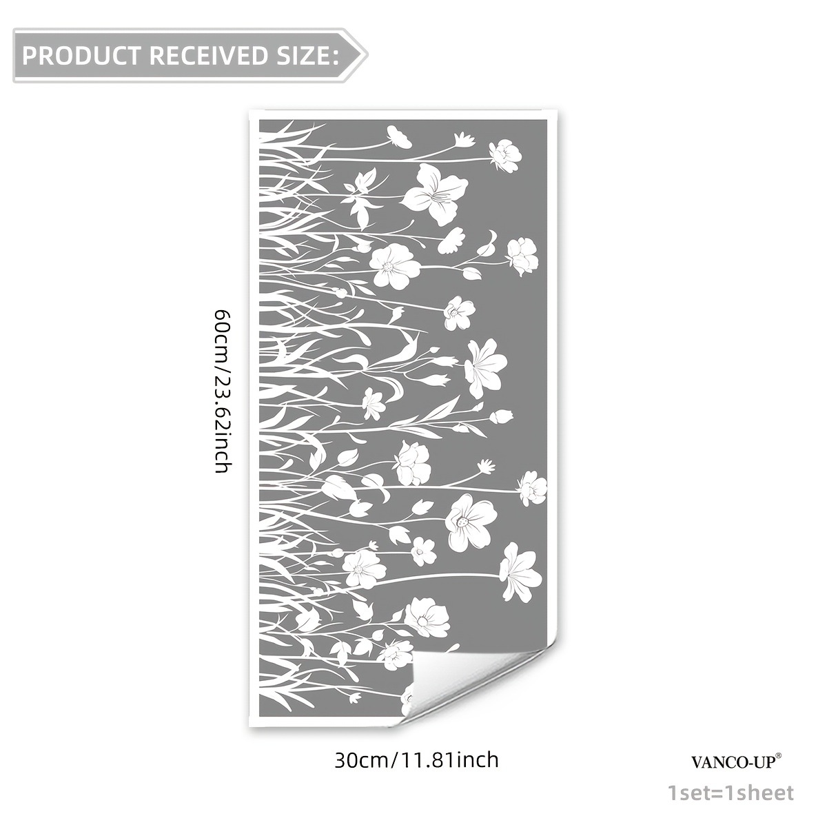 Image of 2d Flat, A Set Of 30 * 60cm Static Cling White Flower Flat Window Stickers 2d Home Modern Decoration Window Glass Window Stickers Dj6107-zy