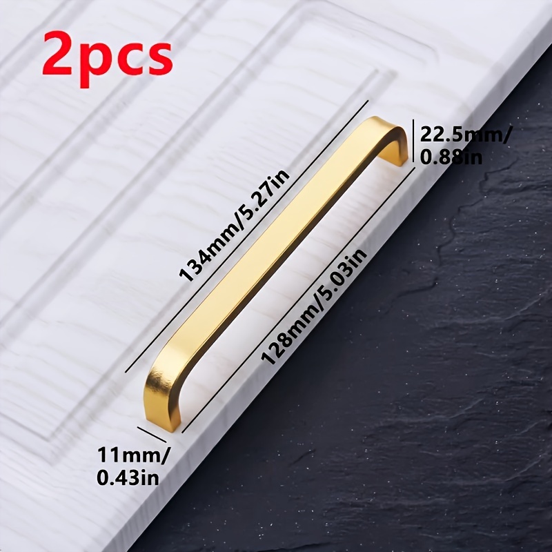 TEMU 2pcs Poignée Solaire en U, d'Aluminium Noir/Argenté/Doré, Poignée en Aluminium , Poignée de Quincaillerie Moderne et Facile pour Porte de Meuble