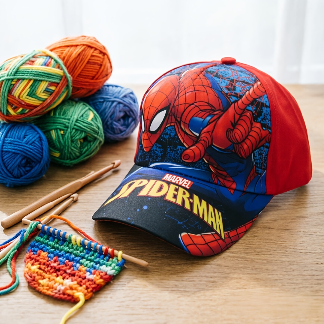 TEMU 1 set Kit Uncinetto Marvel -Man Cappellino da Baseball - Cartone animato per , sia per che per donne, per uscite casual. � un regalo per e