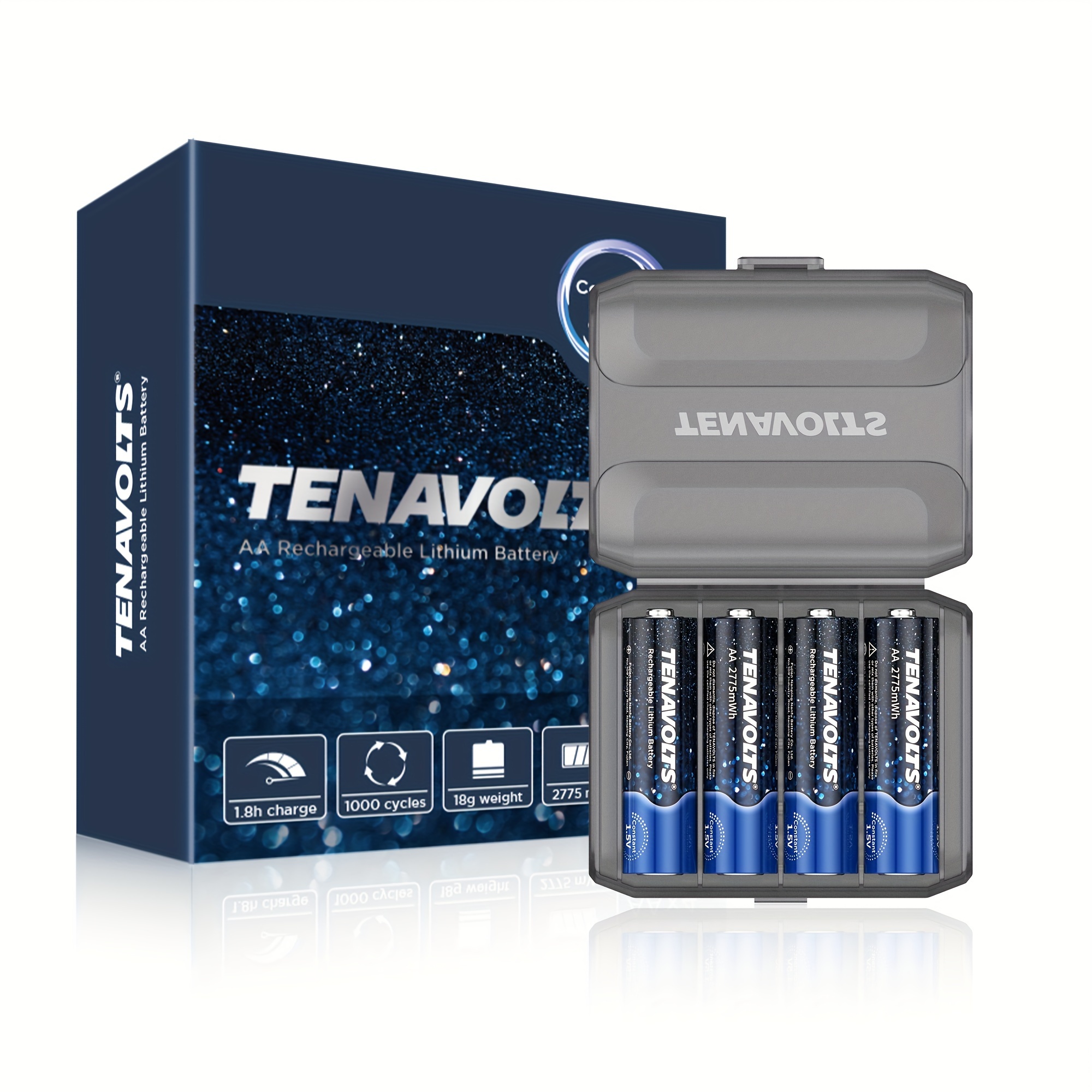 

Tenavolts 1.5v Lithium Rechargeable Aa Batteries, Aa Battery For Controller, Aa Rechargeable Batteries For , 1.8 Hour Fast Charging, Max 3a Current, 4 Count Without Charger