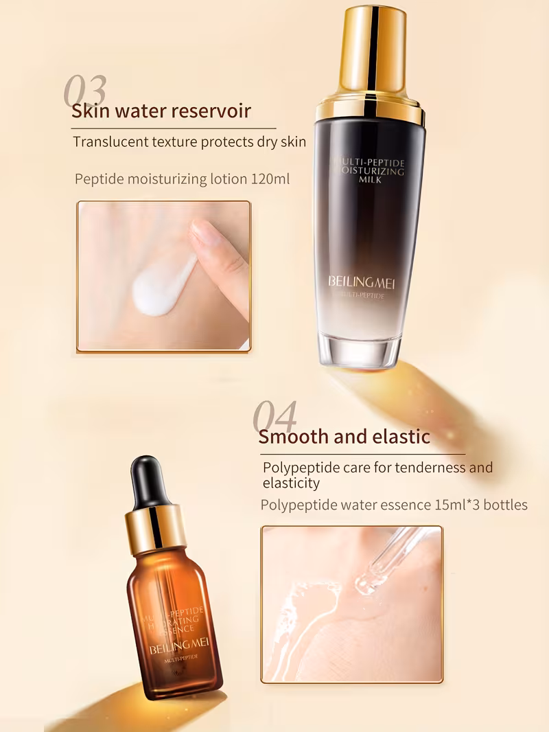 1 set luxury multi peptide snail mucin skincare set collagen boosting hydrating firming facial care with golden sensitive light beige safe 1 occasion gift box for women men all light beige types peptide snail secretion formula ideal for pigmentation wrinkles elegant gift set with golden capsules tubes skincare kit skincare products for women view skincare skincare products details 4