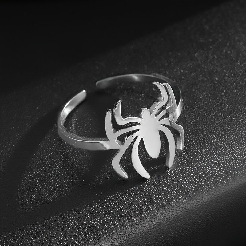 TEMU Bague Araignée Animale de Style Élégante et Tendance, Motif à Coupe Géométrique, Taille Réglable, Accessoire de Bague de Jeu de Rôle pour Femme,