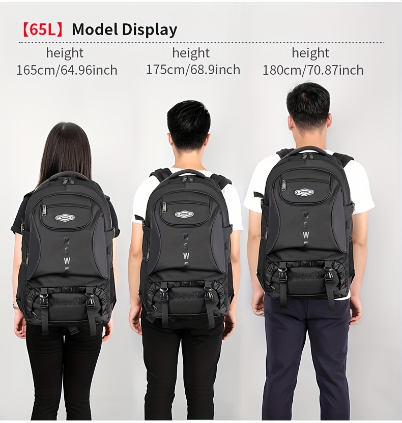 Two Models Available: 17.17gal and 22.45gal Men's Travel Backpacks, Large-capacity Carry-on Luggage Bags Compliant with Airline Regulations, Durable and Wear-resistant Oxford Fabric Backpacks