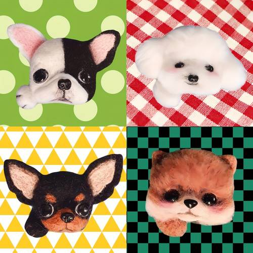 felting kit for beginners diy wool craft set with 4 adorable dog brooches easy to video tutorial complete tool kit
