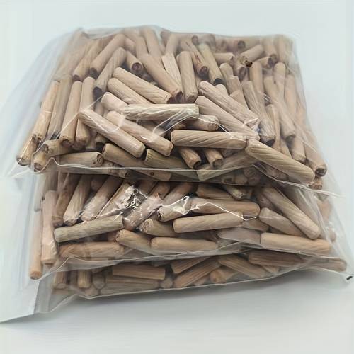 400/300/200 stück holzdübel, 6mm 8mm 10mm trockenofen-holz-dübel mit abgeschrägten rillungen für möbeldiy-projekte (abgeschrägte rillen, metrisch)