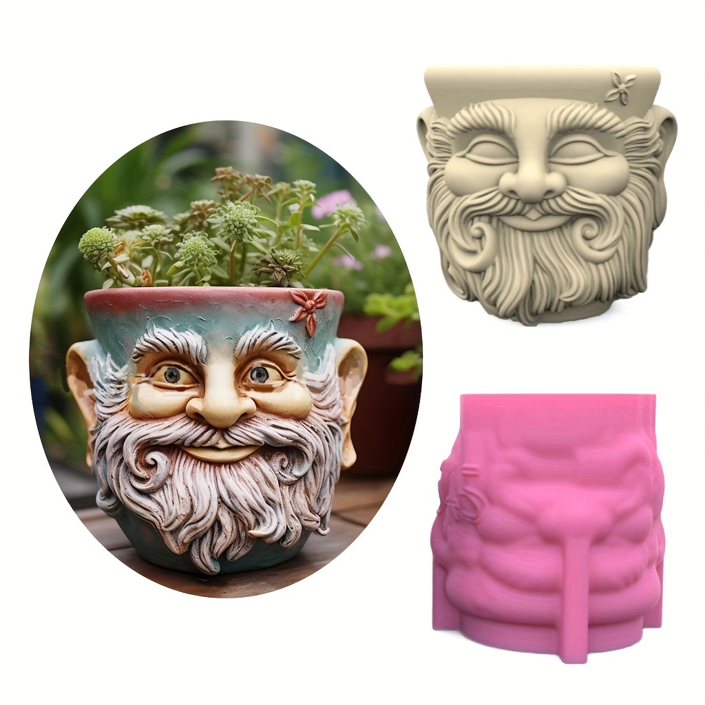 

Elderly Figure Silicone Mold For Flower Pots - Diy Resin & Concrete Casting, Easy-release Succulent Planter, Versatile Decorative Container