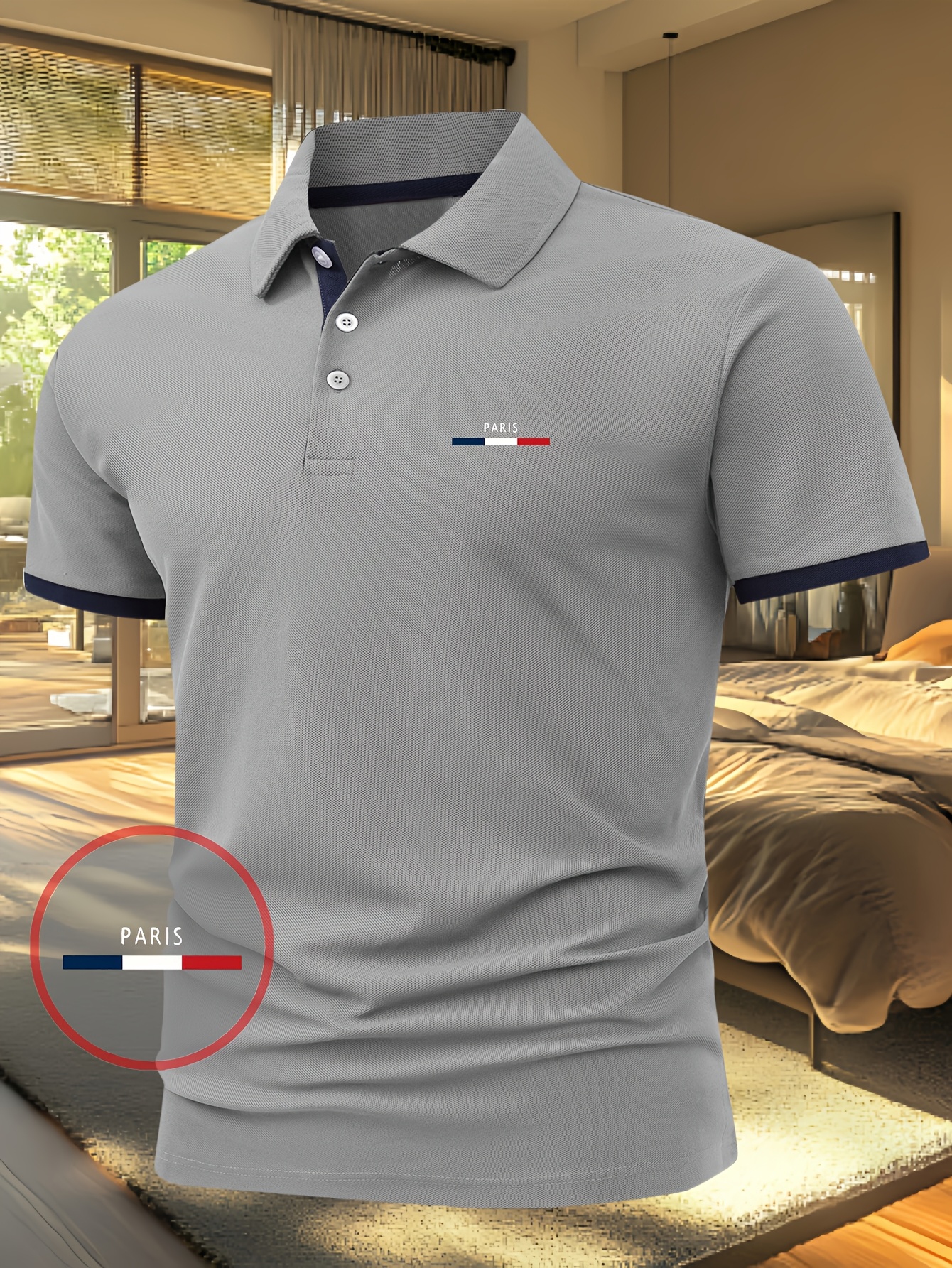 Men'S Casual Summer Print T-Shirt - a Stylish Short-Sleeve Top Featuring Geometric Designs, Lightweight And Breathable, Polo Shirt