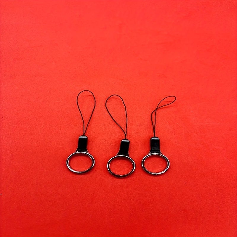 3pcs Mobile Phone Electroplating Plastic Lanyard Ring Ring Short Rope U Disk Flashlight Rope Ring To Prevent Rope Loss