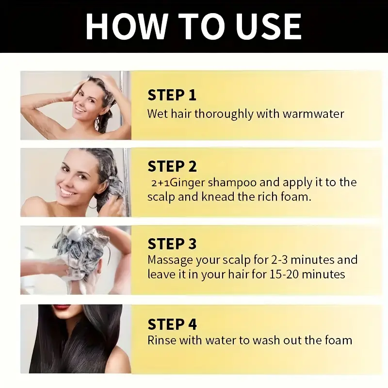 unisex adult 2 in 1 ginger shampoo and conditioner 500ml with plant based squalane moisturizing fine hair promotes smooth scalp hair with ginger details 3