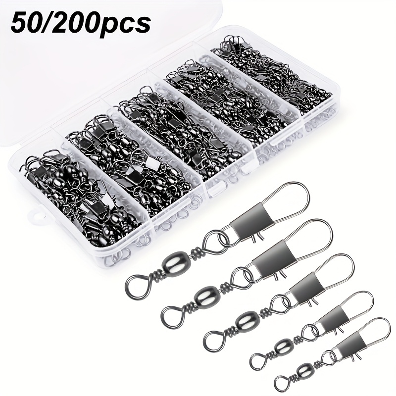 

50/200pcs Snap Swivel, Fishing Lure Connectors, Fishing Accessories