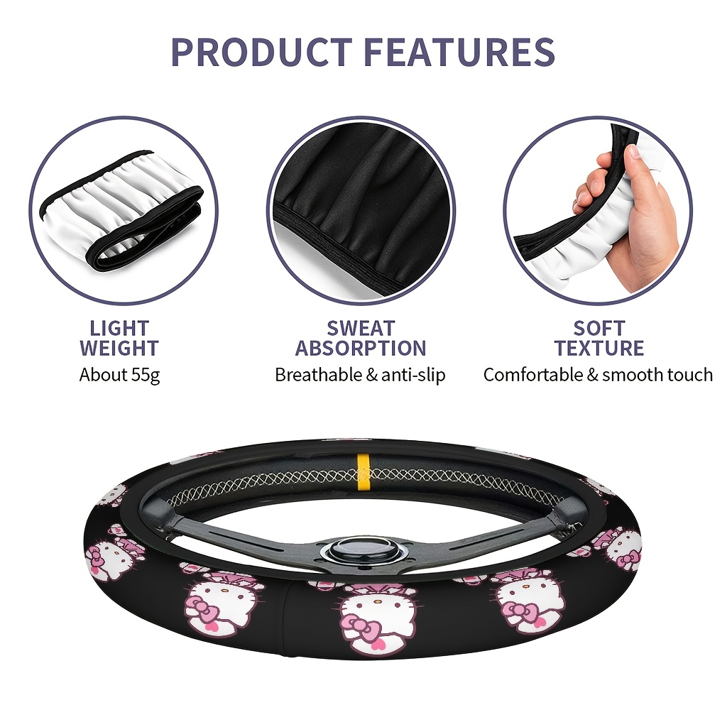 1pc steering wheel cover compatible for wheel with design durable grip cover suitable for most vehicles car interior for Product details 1