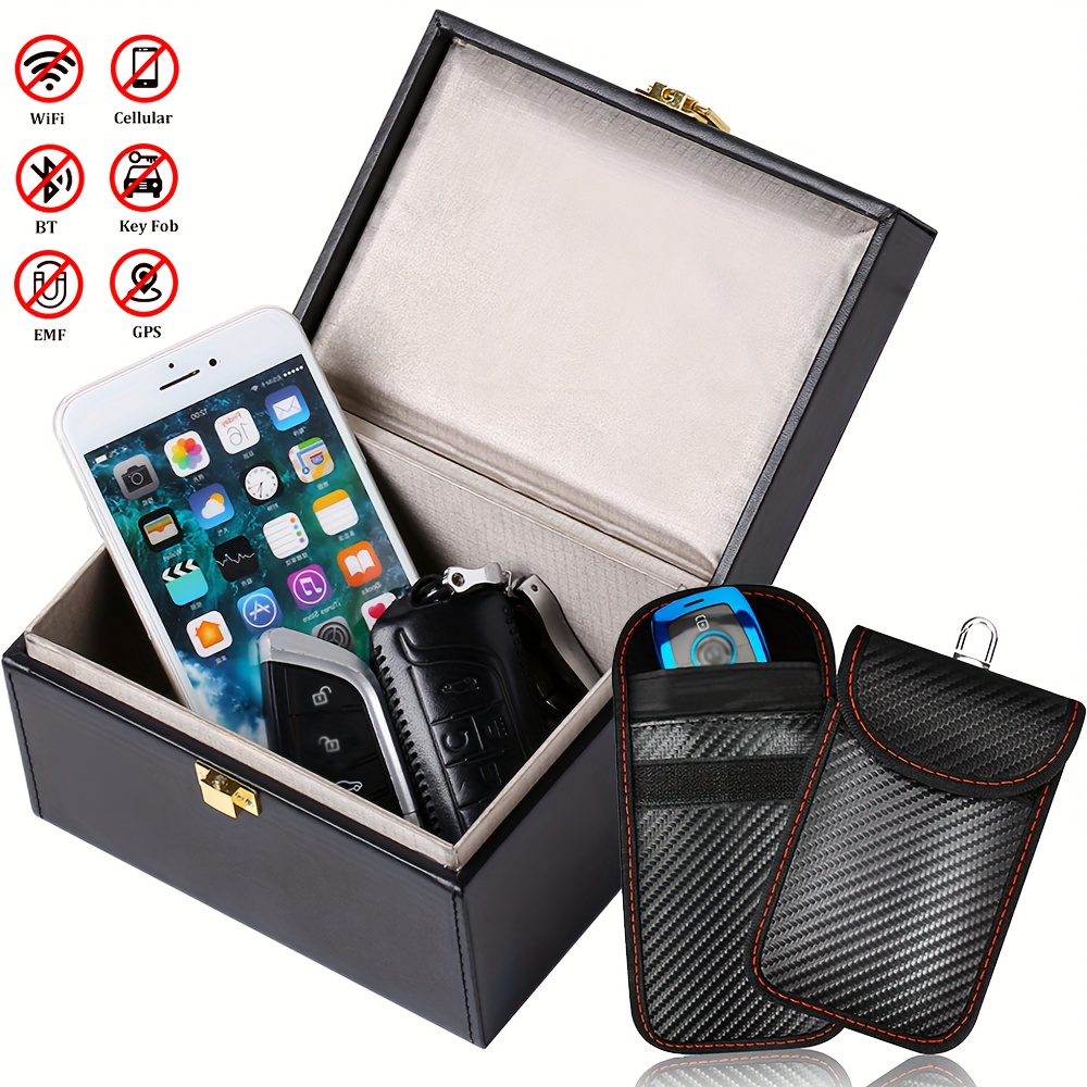 Bolsa Faraday ignífuga con cremallera, antirastreo, GPS, RFID, bloqueador  de señal de coche, cartera, funda protectora para privacidad del teléfono