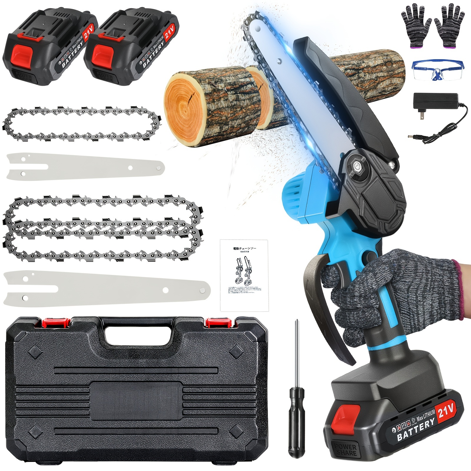 

Mini Chainsaw 4/6inch With 2 Batteries Brushless Cordless Chain Saw Electric Handheld Chainsaw One-hand Portable Electric Chainsaw Cordless Chainsaw For Wood Cutting Tree Trimming