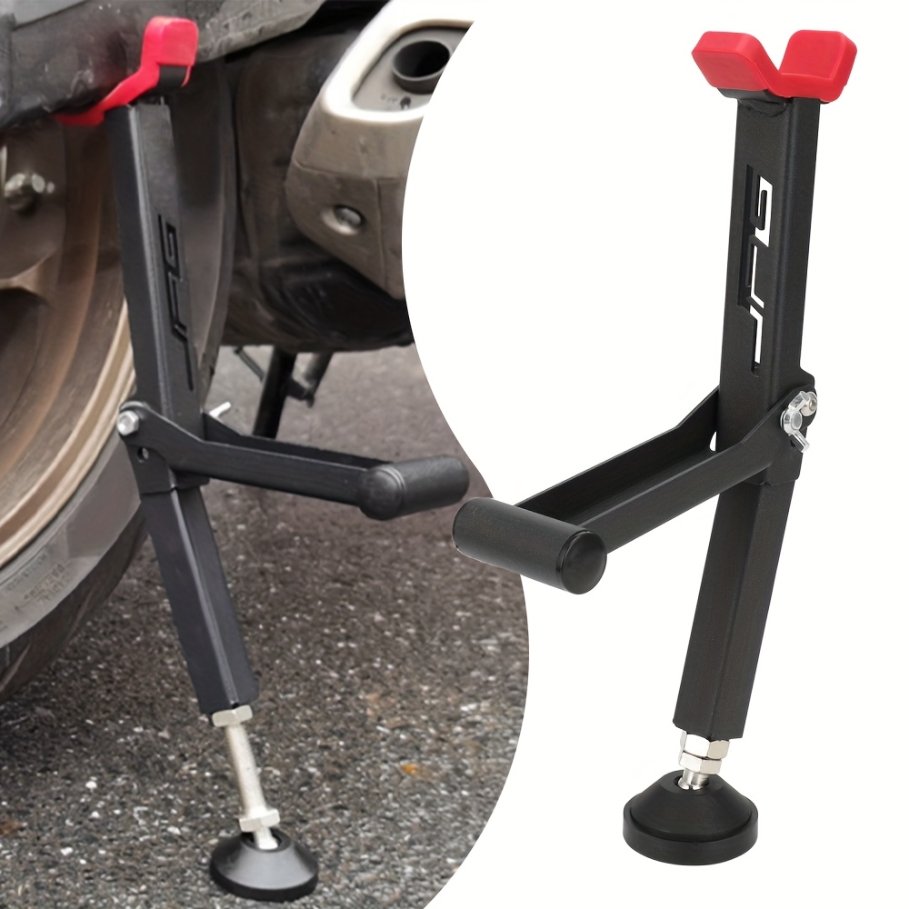 motorcycle portable single sided paddock stand front and rear wheel stand support foldable universal tire repairing tool details 1