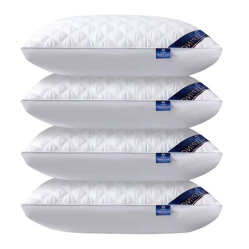 1 2 or 4 pack queen size luxury pillows for side sleepers 800g hypoallergenic down alternative bed pillows soft plush with great quilted design machine washable 20x30 inches white or grey
