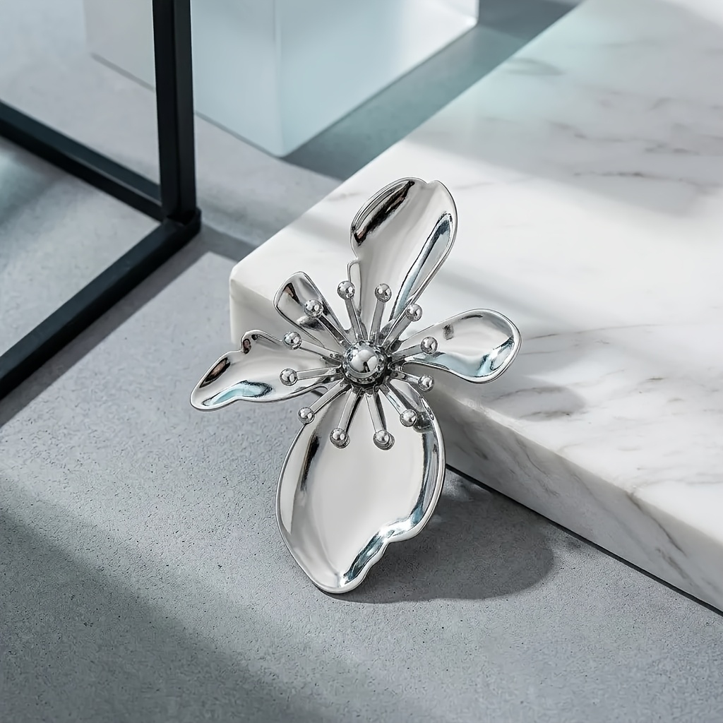 TEMU Broche de flor de a con de , alfiler texturizado de lujo , accesorio elegante para mujer para abrigos y camisas, delicado adorno decorativo para