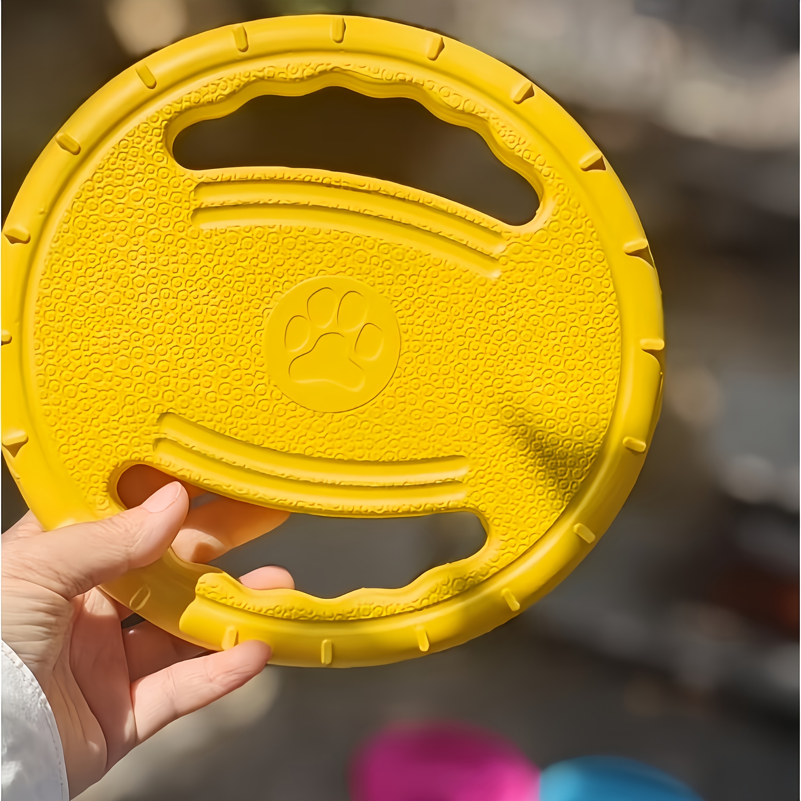 TEMU Durable Dog Disc For Biting And Training, Border Collie Supplies, Pet Training Flying Disc, Dual-use Outdoor Fetch And Toy, Indoor/outdoor