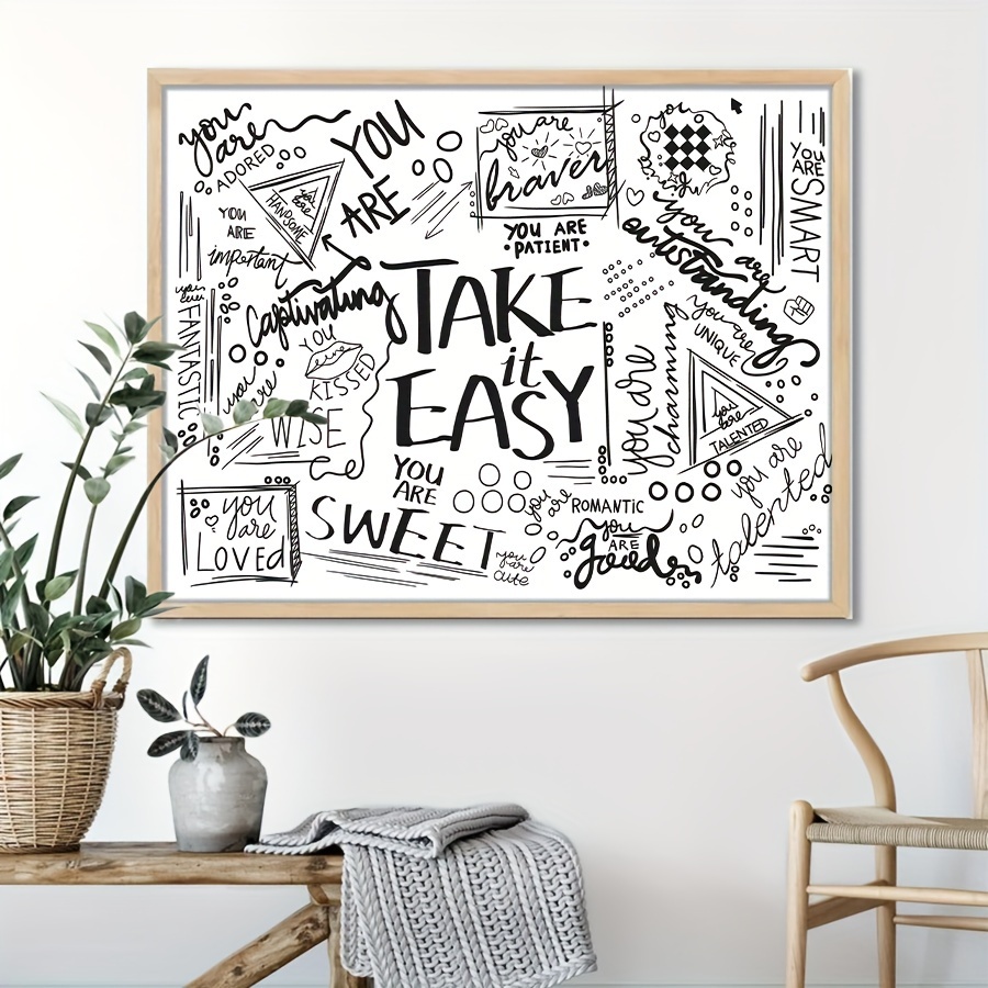 Take Easy Tapestry Wall Hanging Positive Letters Sayings Temu