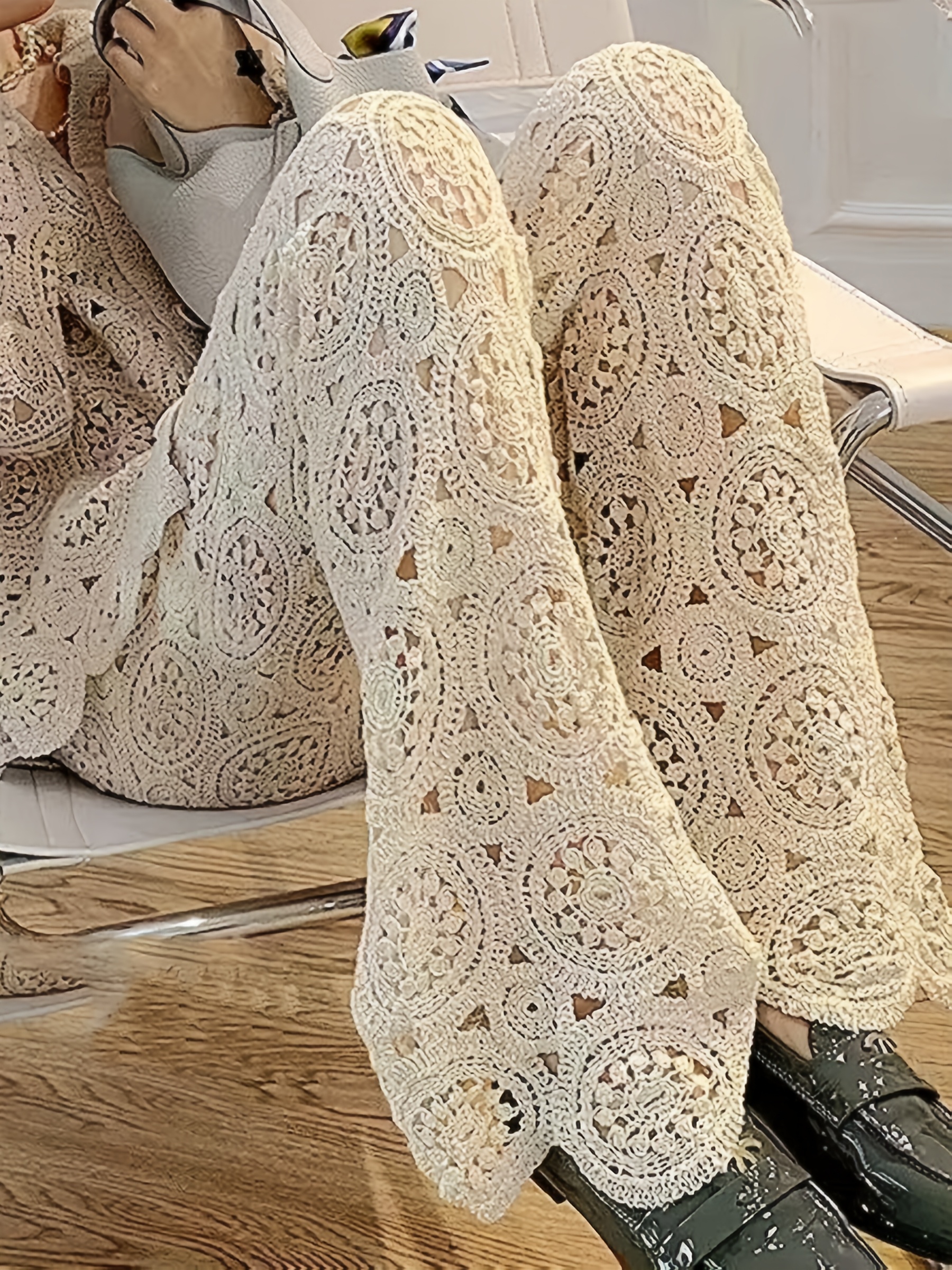 美品 HELIOPOLE CROCHET LACE KNIT PANTs 美品 HELIOPOLE CROCHET LACE KNIT PANTs 美品 HELIOPOLE