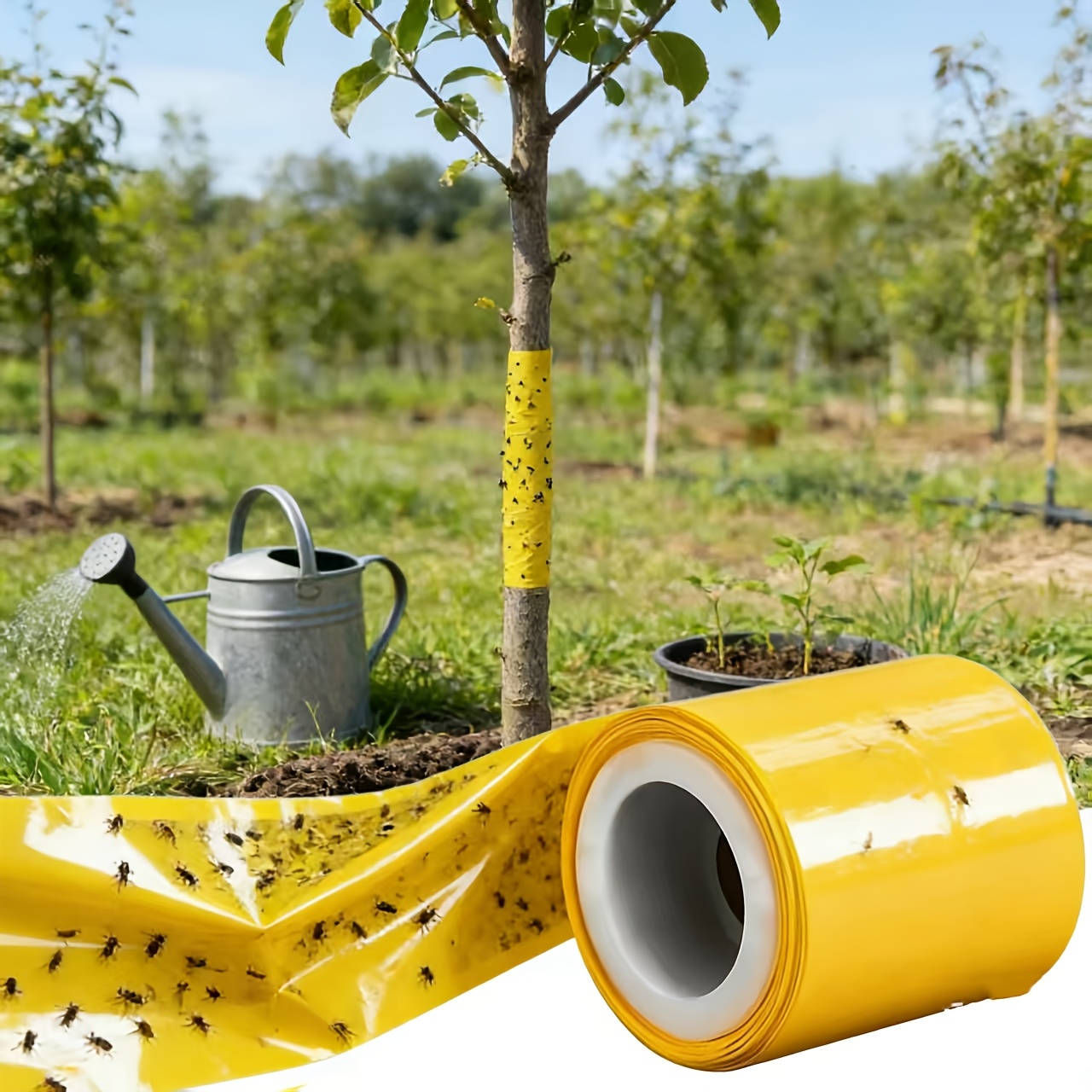 anéis autoadesivos para árvores frutíferas, anéis autoadesivos para árvores frutíferas - 10cm de largura, 450cm de comprimento, armadilhas de   tóxicas, anéis autoadesivos para árvores frutíferas, armadilhas de anel repelente de insetos e formigas, adequado para macieiras e cerejeiras para