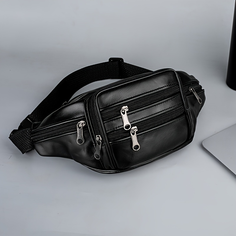 Image of Cowhide Waist, Baotou Layer, Genuine Leather Chest Bag, Construction Site Wear-resistant Waist Bag, Anti-theft Mobile Phone Bag, Large Capacity Crossbody Shoulder Bag