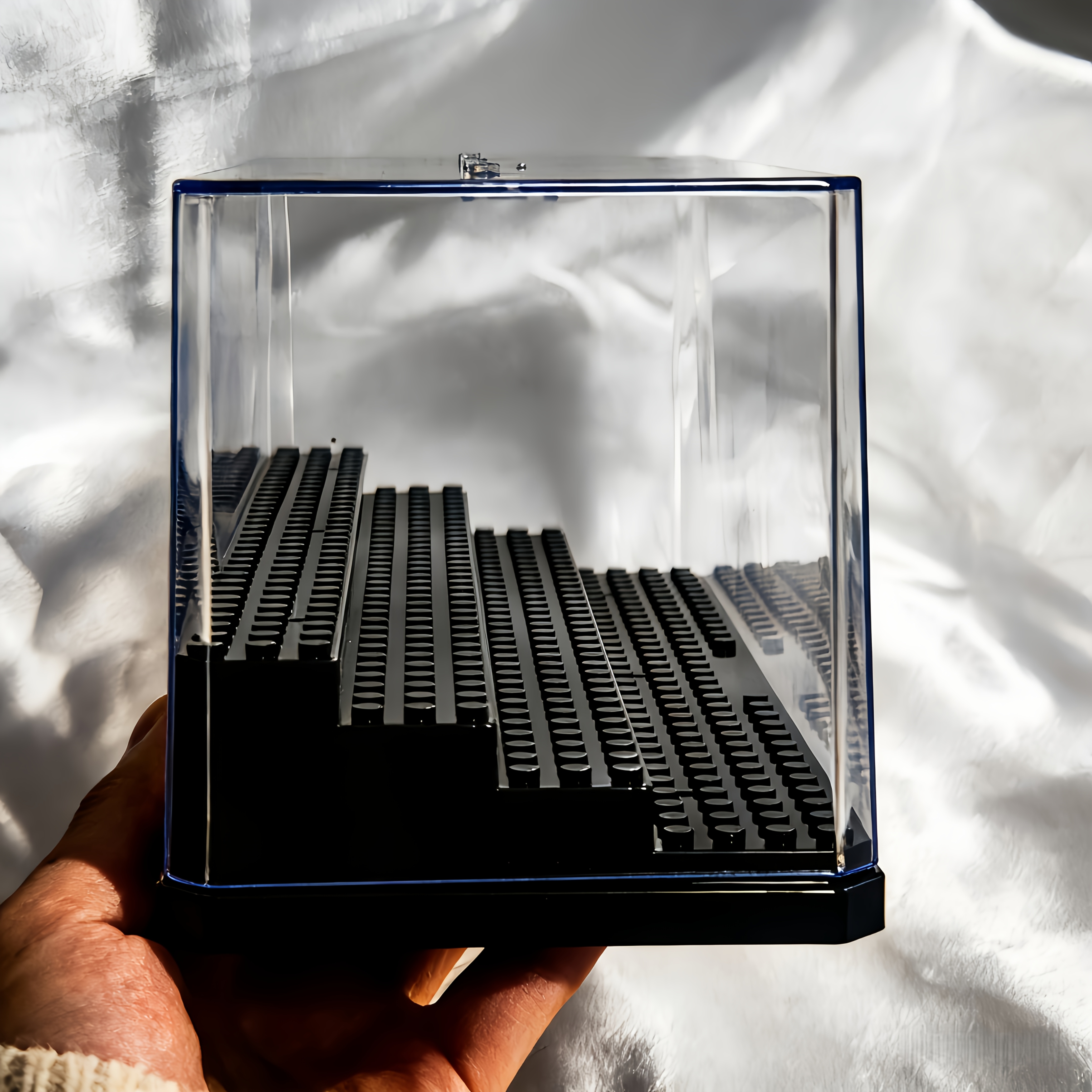 Image of Building Block Minifigure Collection Case, Acrylic Action Figure Dust-proof Storage Box, Minifigure Collectible Display Case, 4-tier, Large Size, Transparent Acrylic Minifigure Display Stand