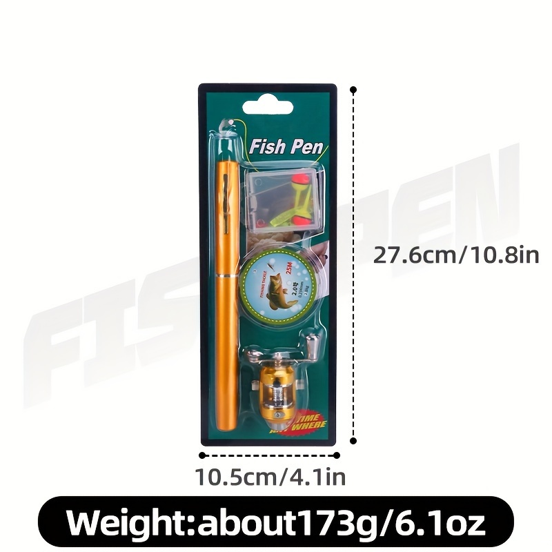 1pc fishing rod with pen design rod reel line bait mini portable fishing rod set penfishingrod type a p