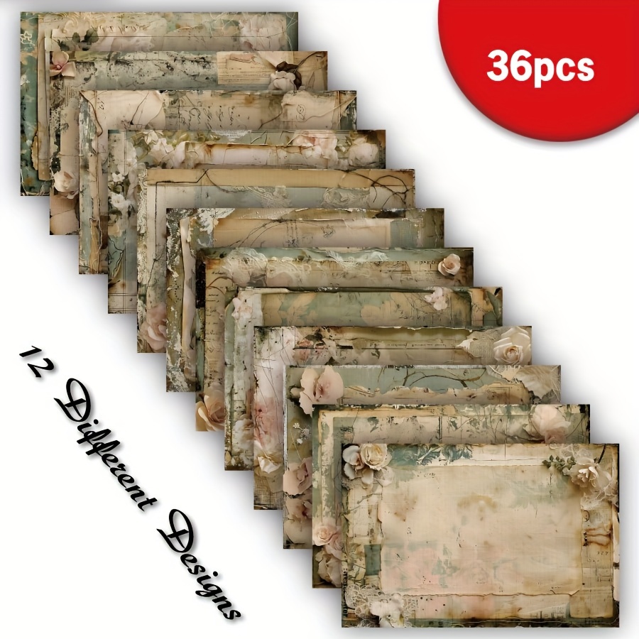 TEMU 36 A5 Papers, Elegant Scrapbooking Sheets, Ideal For Handmade Greeting Cards, Great For Packaging, Journals, Crafting Materials, And Decoration