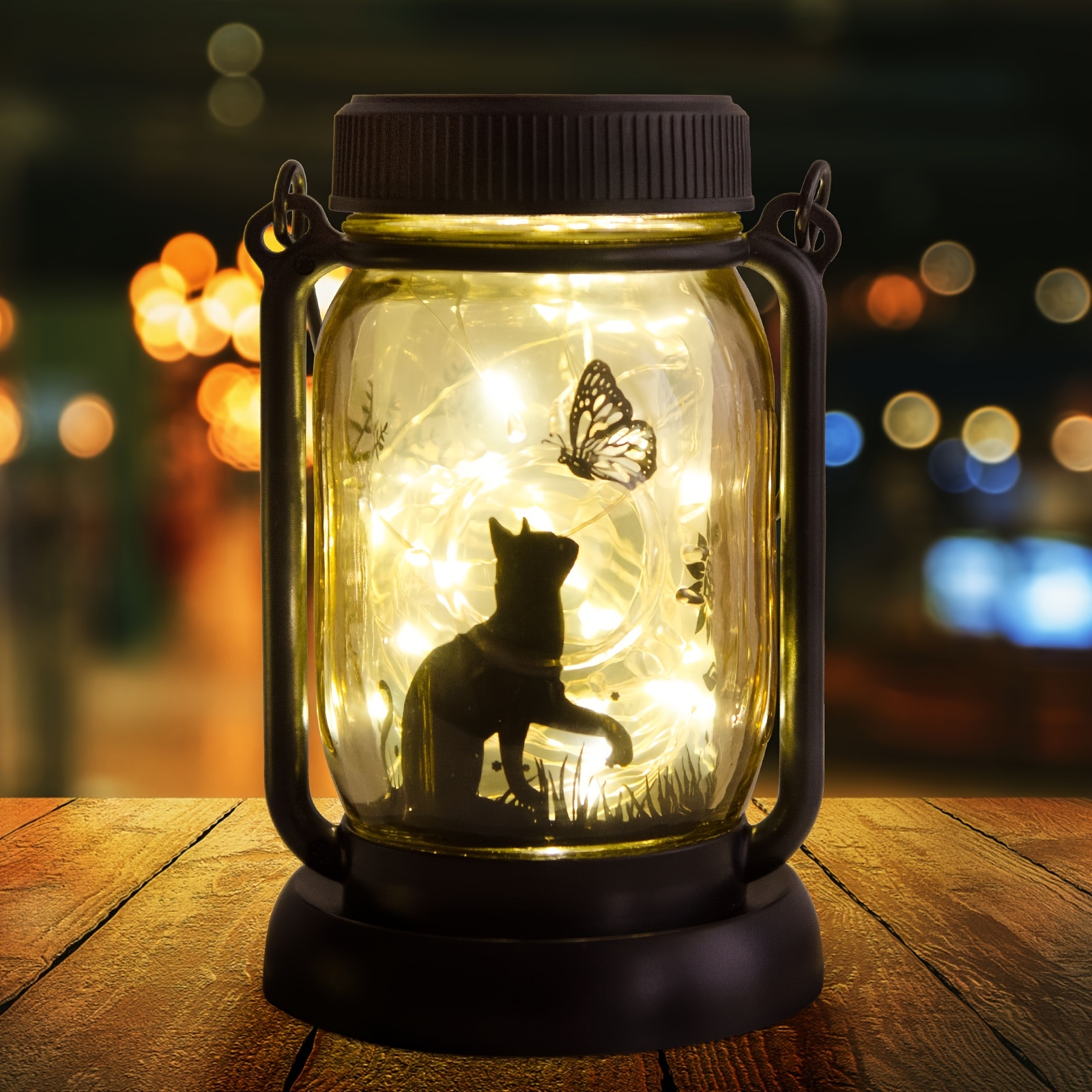 

Cat Lantern Garden Decor - Perfect Gift For Cat Lovers, Women, And Grandmothers - No Battery Needed, Fiberglass Outdoor Patio & Yard Accent