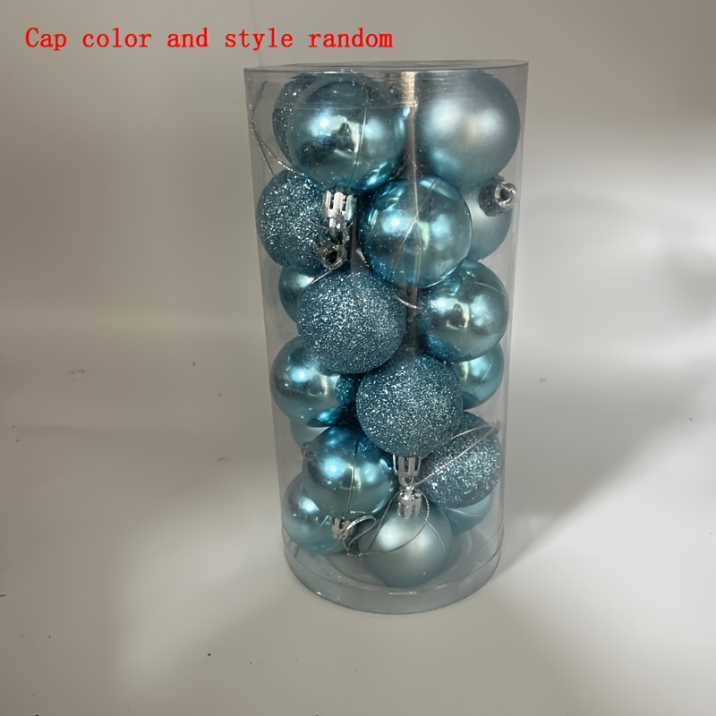 TEMU 24pcs Christmas Balls Ornaments, 3cm/1.18in Black Christmas Ornaments, Black Ornaments For Christmas Tree, Shatterproof Baubles For Xmas Tree,