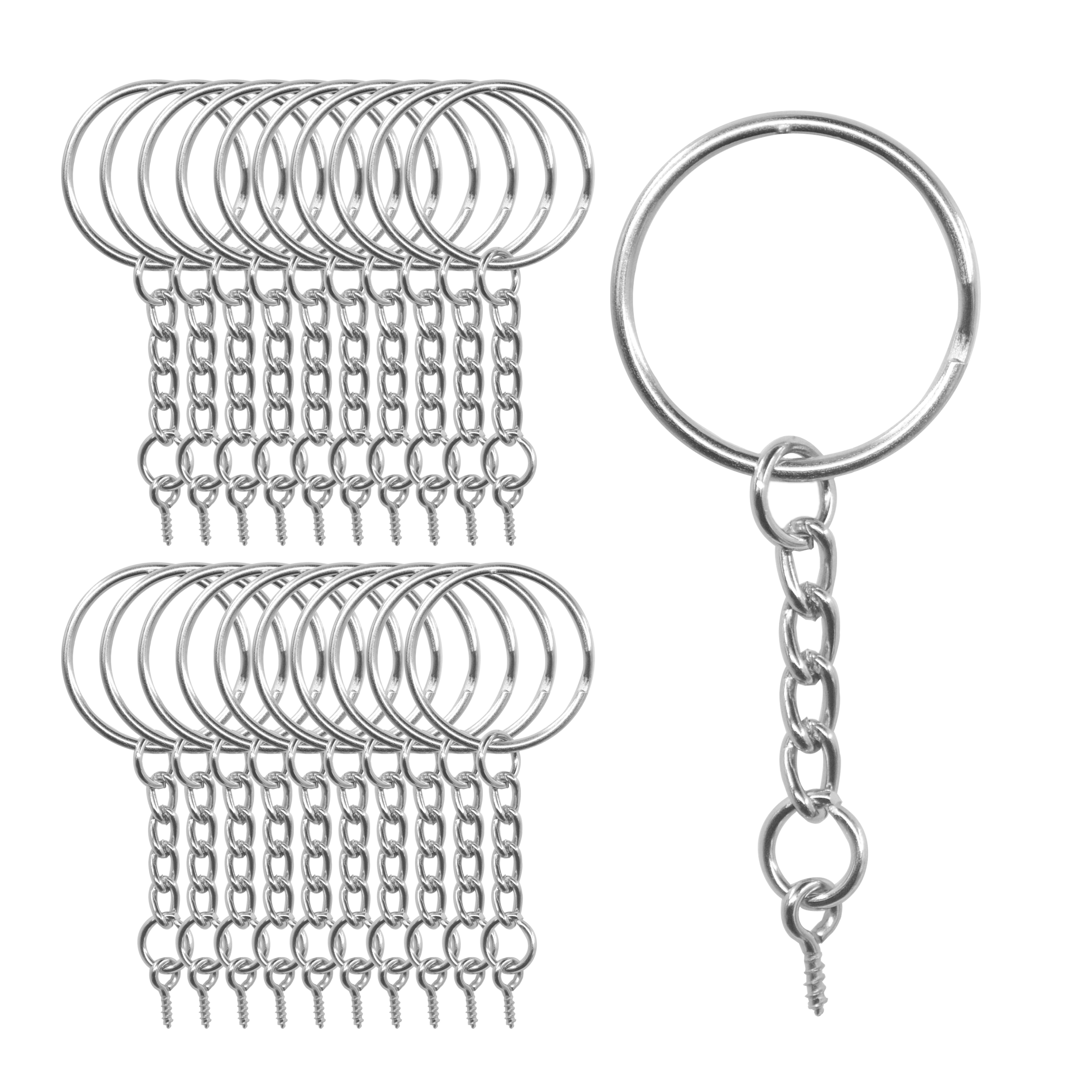 

20 Pcs Diy Craft Keychains, Chains, And Screw Eye Pins, Ideal For Resin Pendants, Charms, And Handmade Accessories