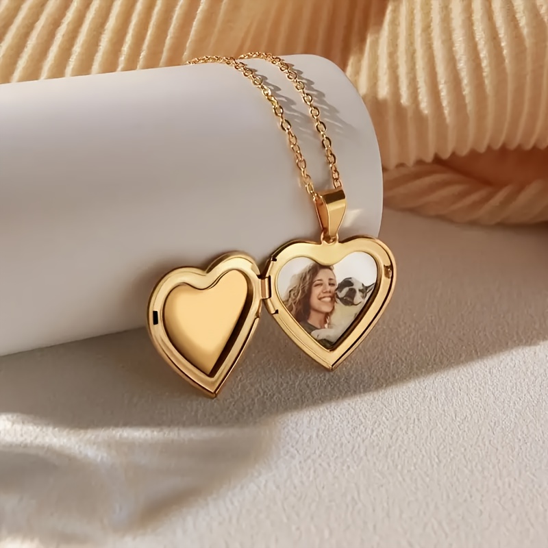 Customizable Heart-Shaped Photo Pendant Necklace, Gift for Loved Ones