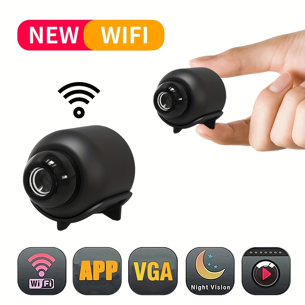 Mini cámara de seguridad, 1080P HD WiFi para el hogar interior y exterior  cámara para bebé/mascota/niñera, cámara IP visión remota para seguridad con