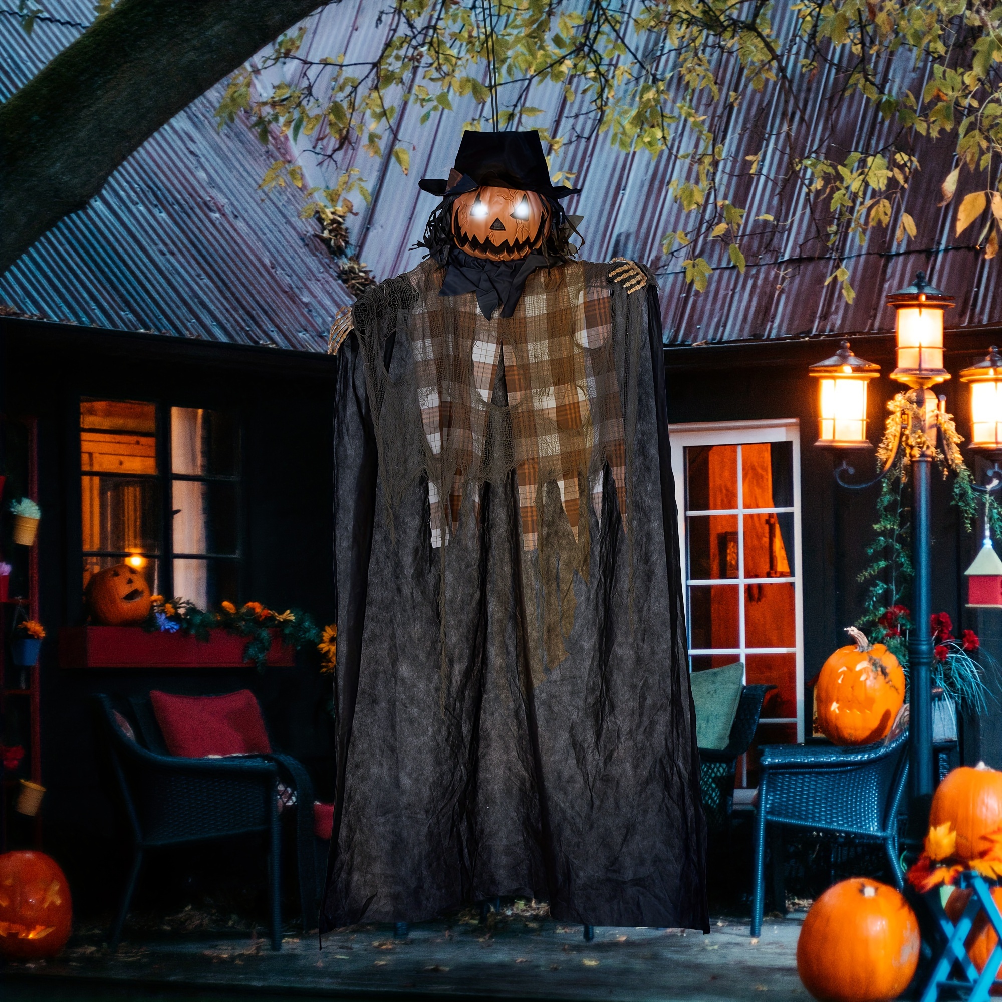 

Homcom 6' Halloween Hanging Decoration, -up And Talking, Activated For Or , Battery Operated