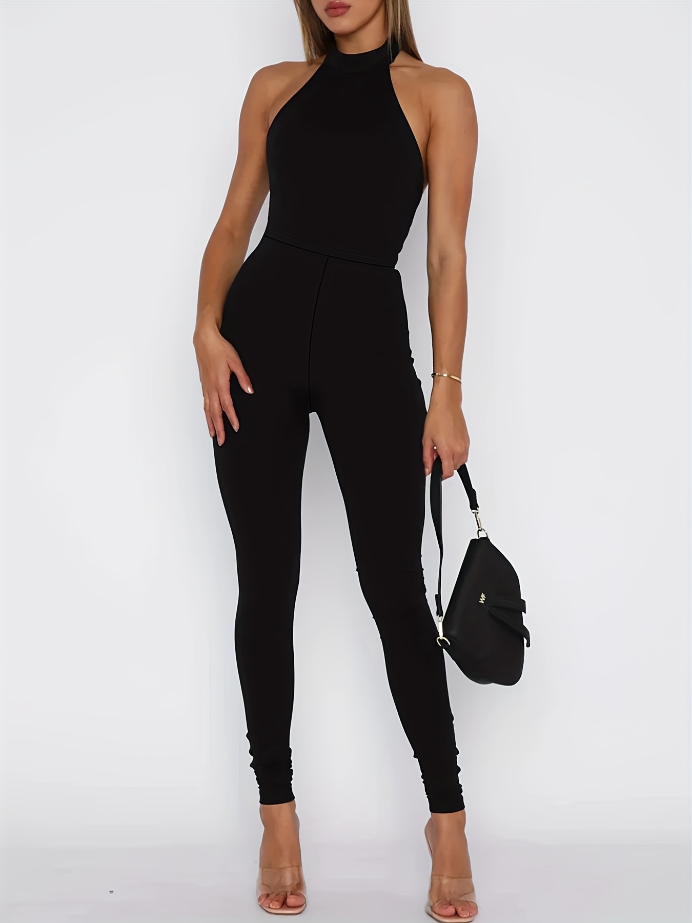 High Neck Backless Overalls High Neck Backless Jumpsuit Boohoo