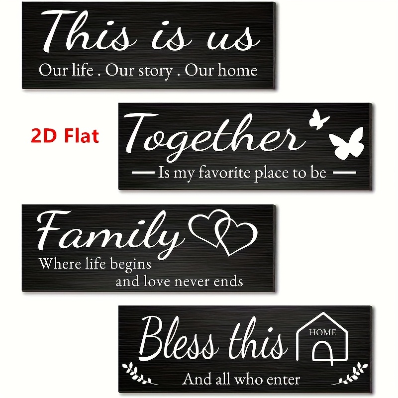 2d flat set of   wall signs featuring phrases   is us     this     decorating your living room or bedroom   tape and measures 30cm x 10  7  3 9in