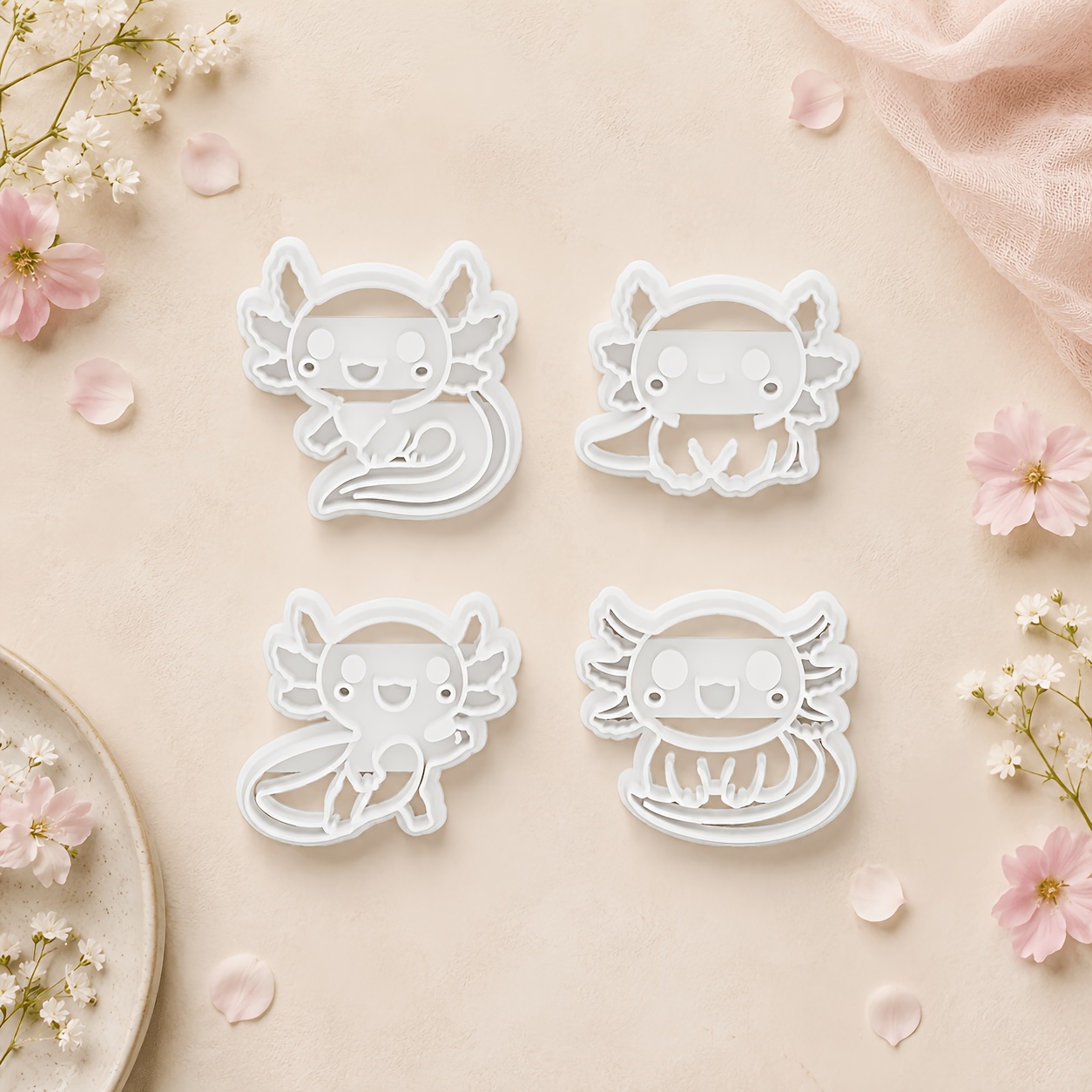 TEMU 4pcs Cute Mole Polymer Clay Cutters, Various Adorable Mole Clay Molds, Cute Mole Shaped Clay Molds, Everyday Jewelry Making Tools, Craft