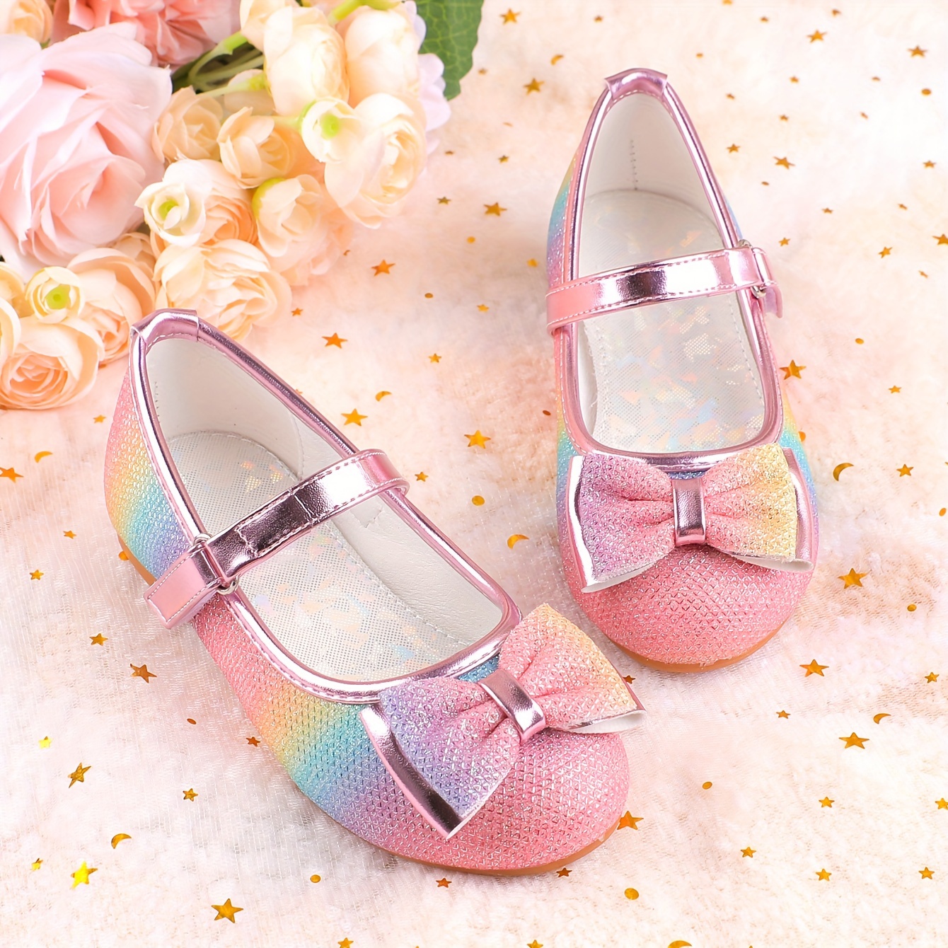 Casual Cute Bowknot Shoes For Girls Breathable Lightweight Dress Shoes For Party Wedding