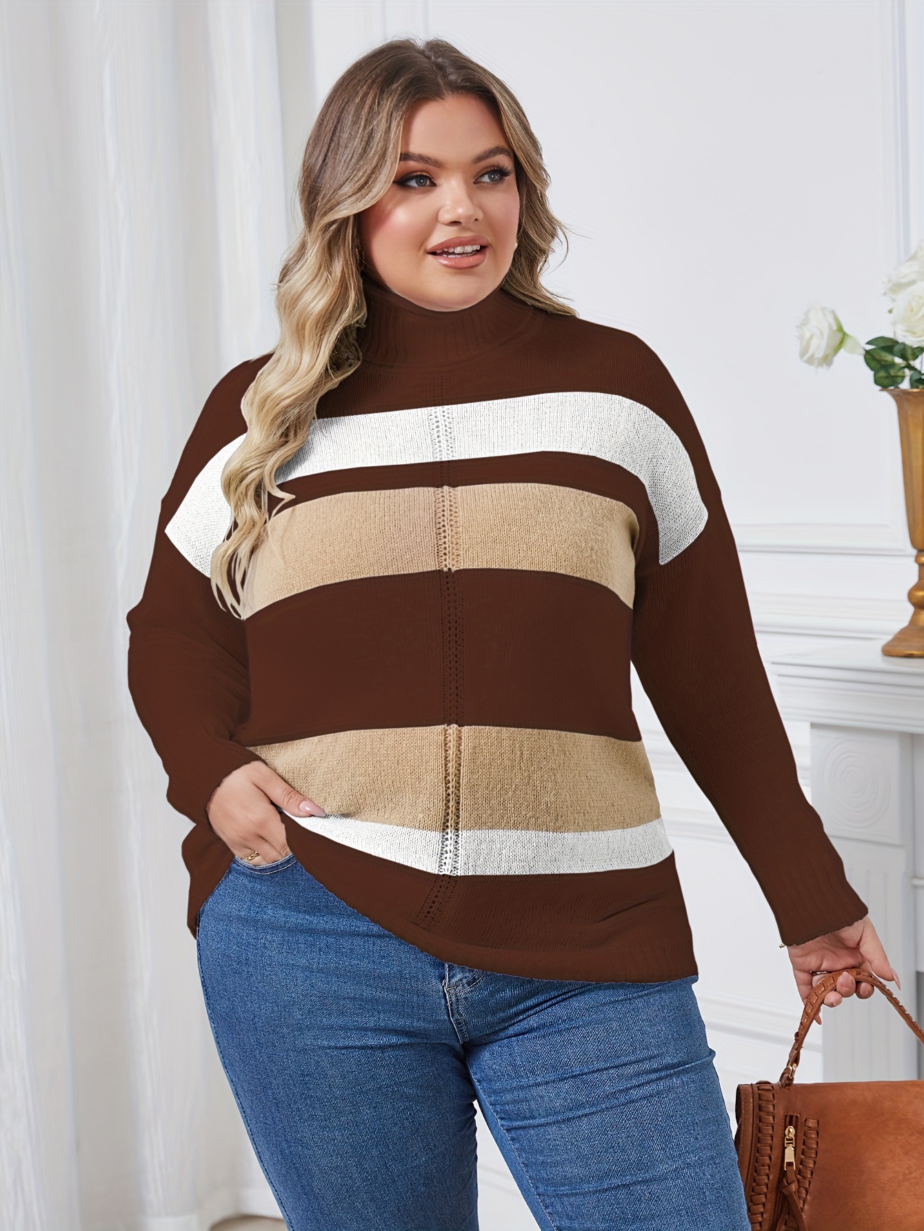 YOURS Plus Size Natural Brown Soft Touch Longline Jumper