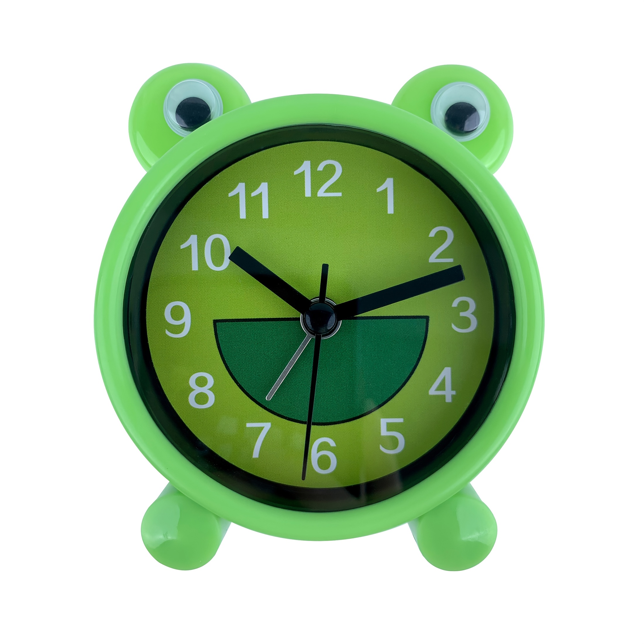 Image of Cute Cartoon Frog Alarm Clock, Silent Non-ticking, Battery Operated Plastic Desk Clock With Timer, For School & Bedroom -compact Size (10cm), Space- & Portable, Back-to-school & Christmas Gift