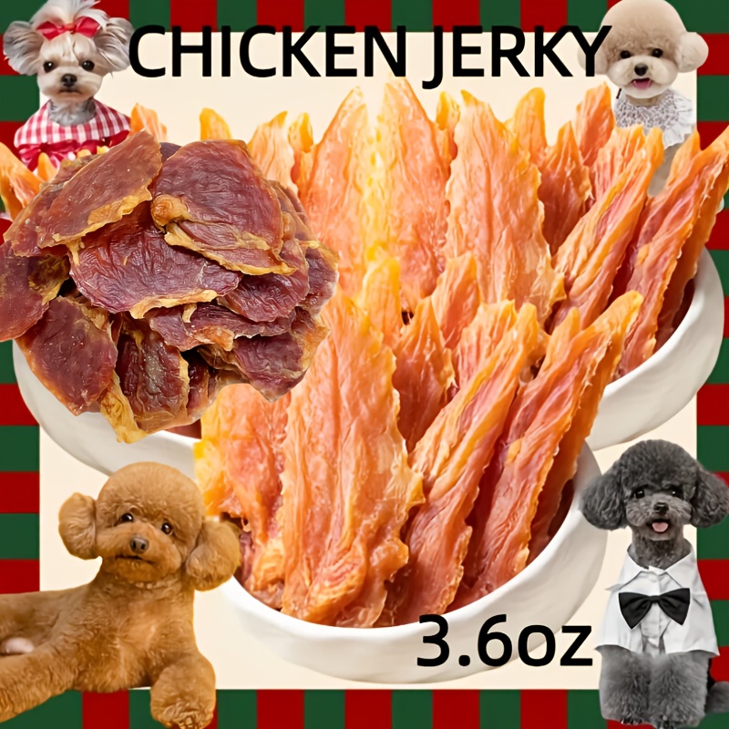 TEMU Dog Suitable For Puppies & Dogs - Pure Meat Protein Snacks, Chicken Jerky Strips, Healthy Safe High-protein Bagged Chewable Protein-rich For