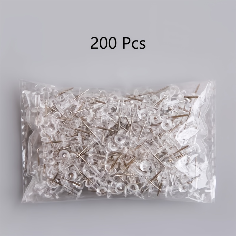 TEMU 200-Pack de chevilles en plastique transparent, lettres d'alphabet de T pour de liège, décoration murale photo et panneaux d'information