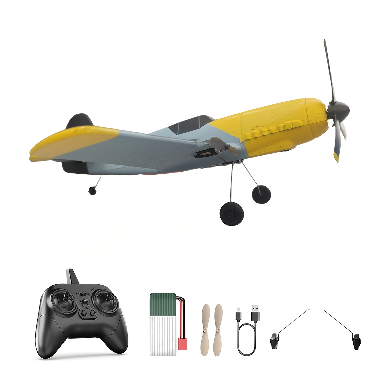 Avion RC Acrobatique Oshhni – LED, Flip 360°, Mousse EVA – Planeur Pour Débutants – 3 Batteries Incluses