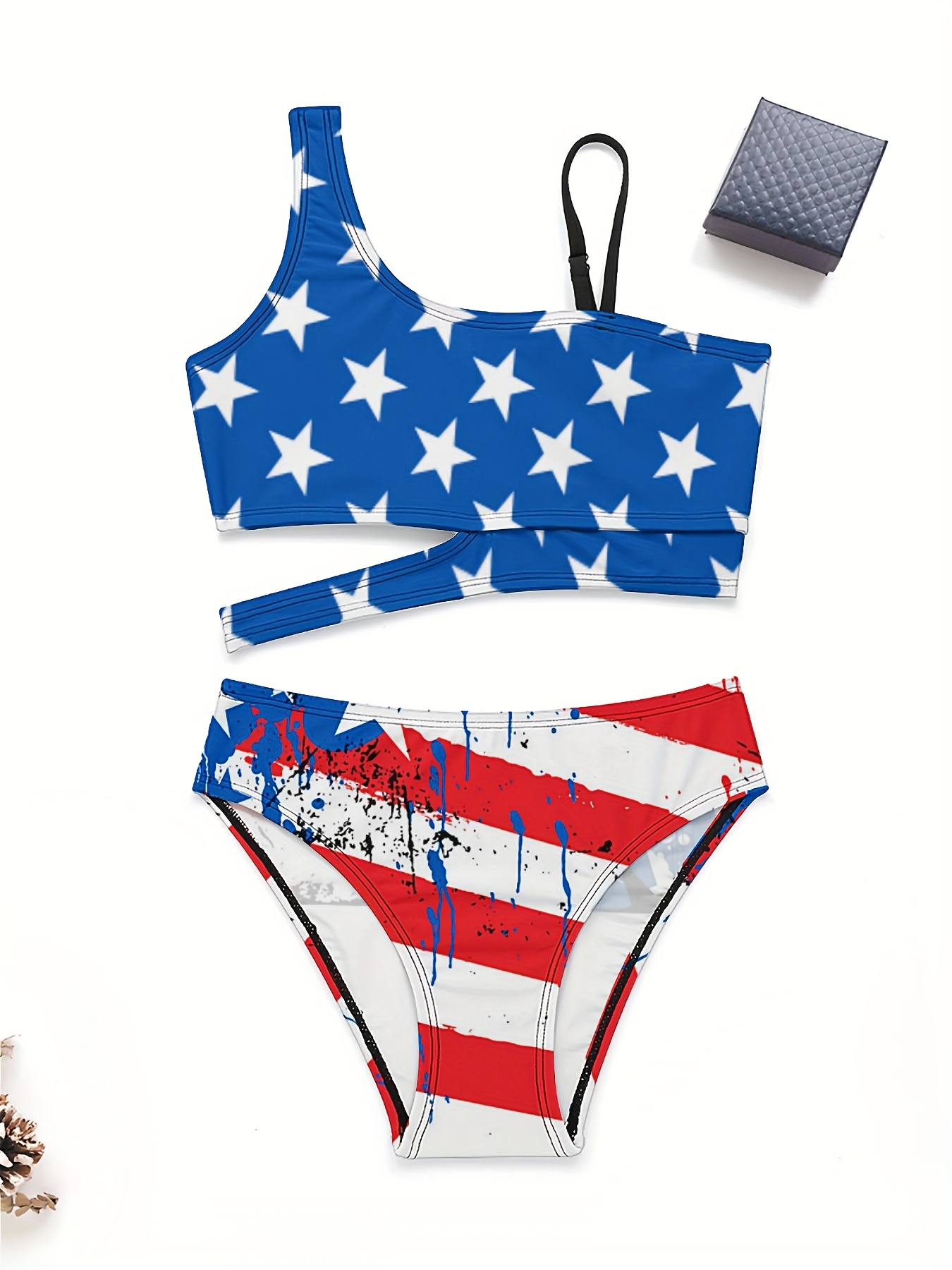 american flag girls tankini set tm006 Temu Australia