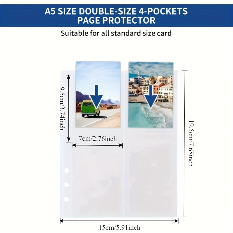 20pcs 6 ring a5 binder inserts pocket card binder - Temu
