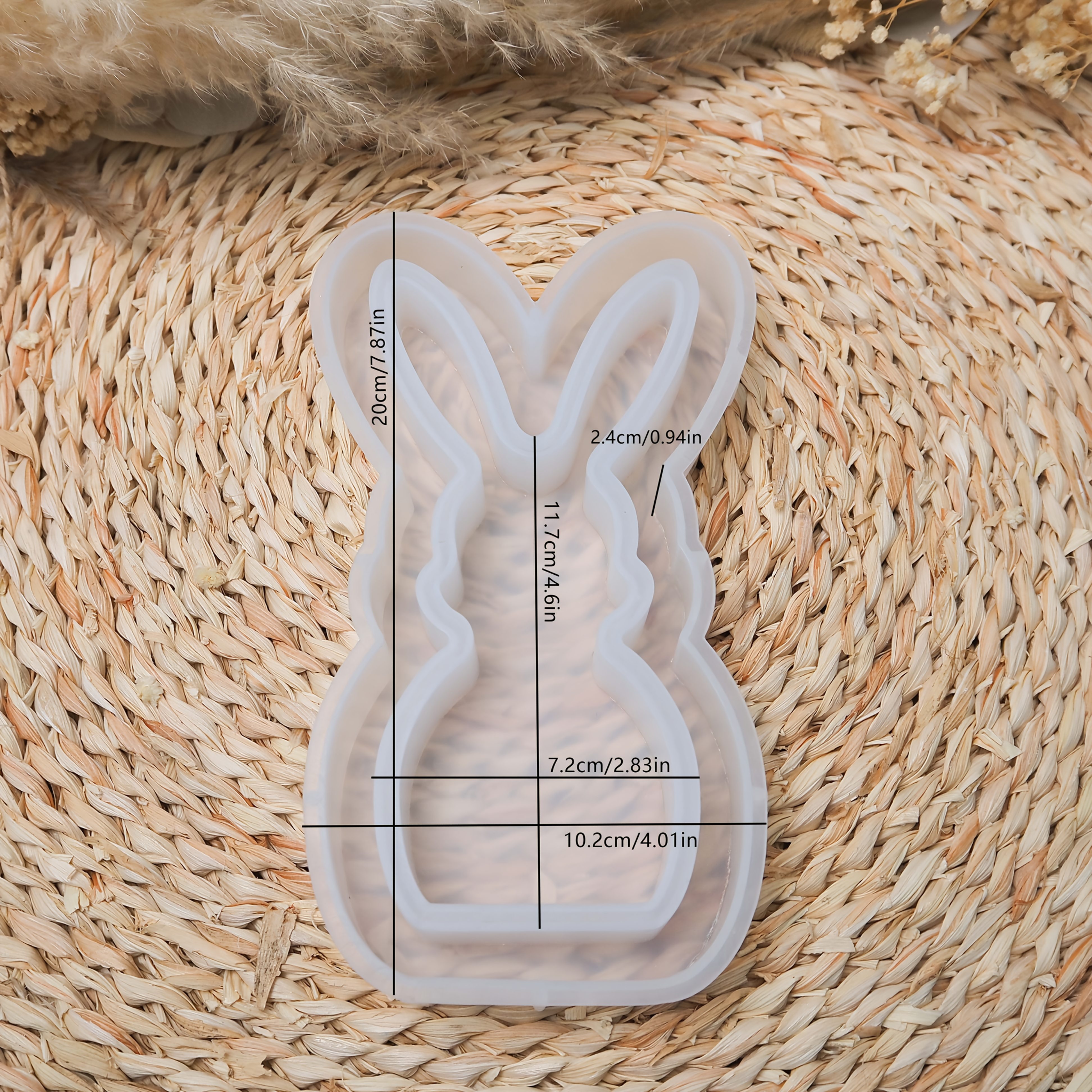 Easter Bunny Silicone Mold, Diy Gypsum Concrete Hollow Rabbit Silicone Resin Mold