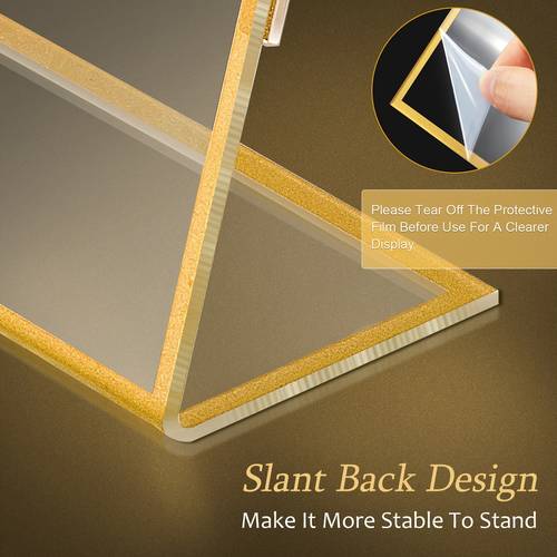 36pcs acrylic sign holders slanted back table number menu display stands clear flyer photo holder for weddings and offices vertical style 4x6 inch