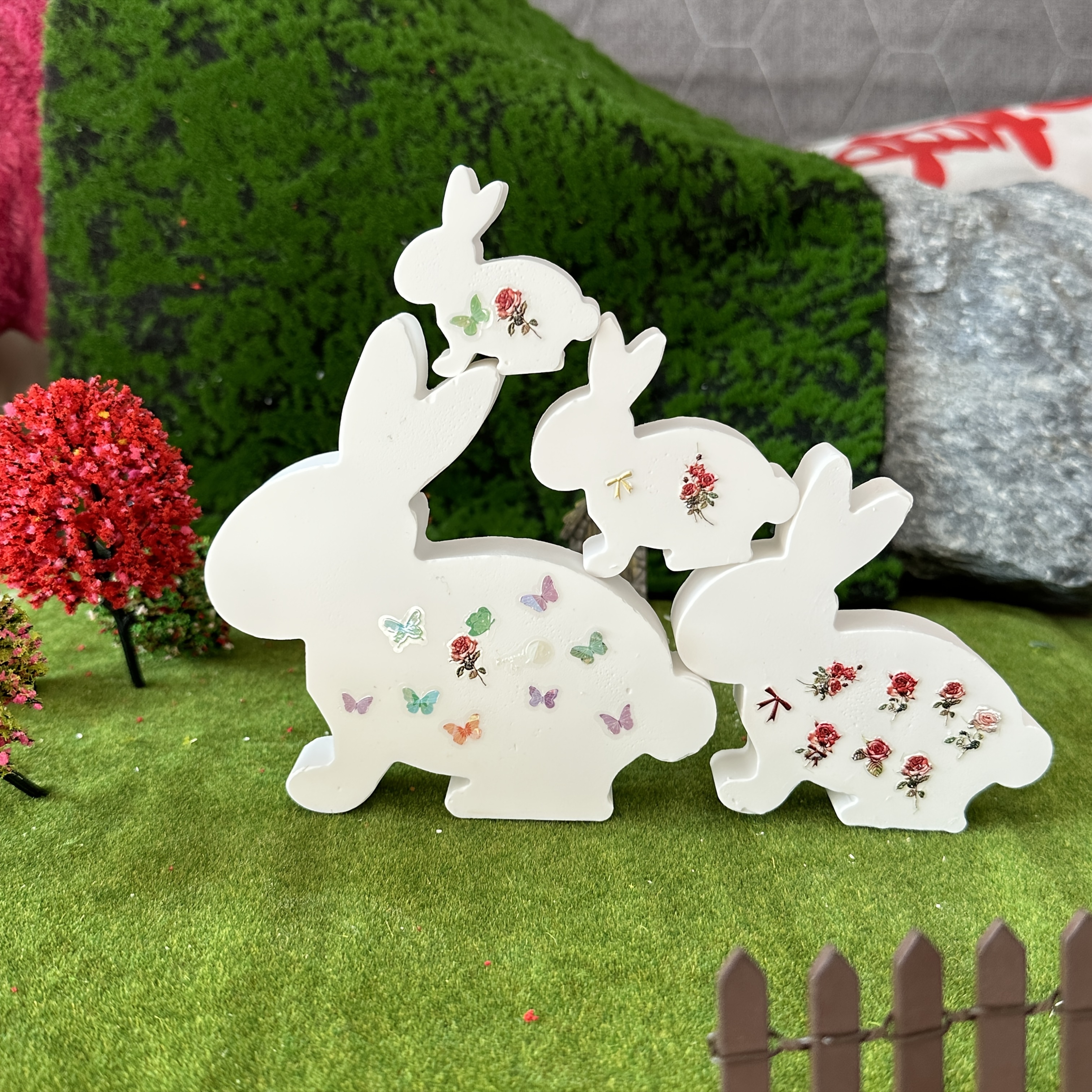 

Silicone Casting Mould Easter 4 Size Cute Bunny Rabbits Silicone Mold Plaster Concrete Cement Mold Soap Resin Mold Decoration