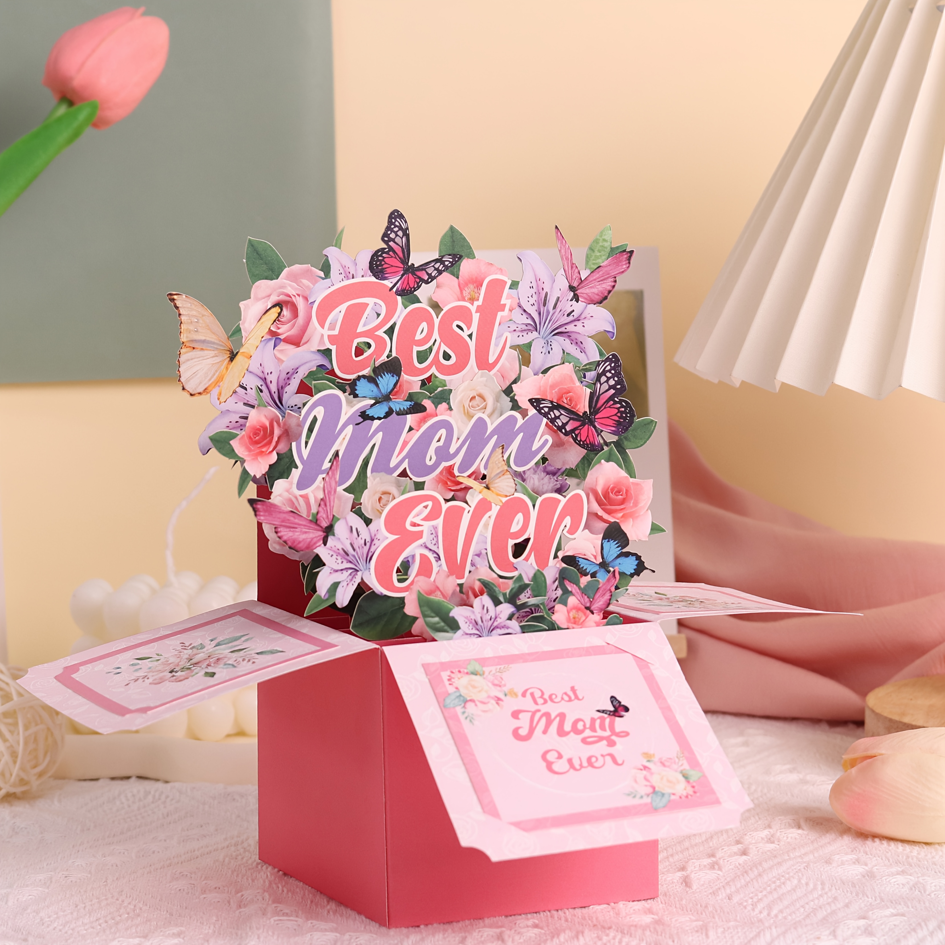 E-shop 1 Stück Muttertag Schmetterlings- mit Umschlag – Ein einzigartiges herzerwärmendes Geschenk für Ihre Mutter, das reich an Liebe ist Ihnen hilft,